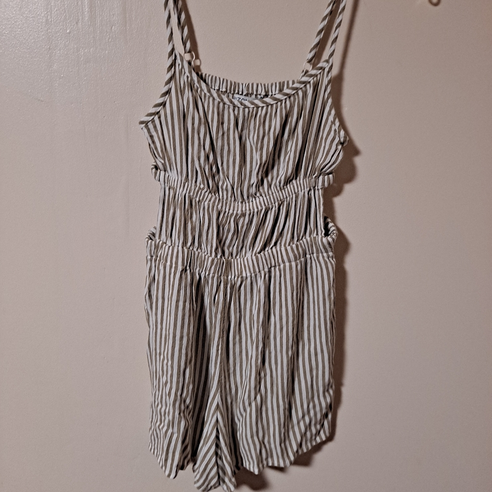 Navy Striped Kids Romper